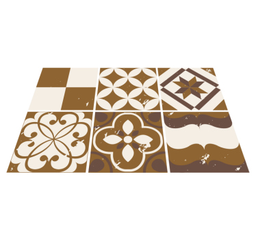 Kitchen vinyl mat in brown cement design - TenStickers