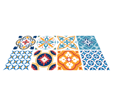 Kitchen vinyl mat sevrinia cement tile design - TenStickers