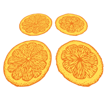 Kitchen vinyl mat with orange hand-drawn pattern stickers - TenStickers