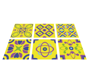 Psychedelic symmetries kitchen vinyl mat - TenStickers