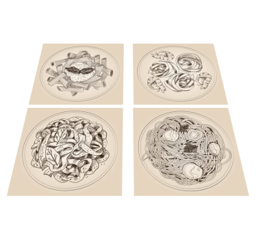 Kitchen vinyl mat with decorative plates - TenStickers