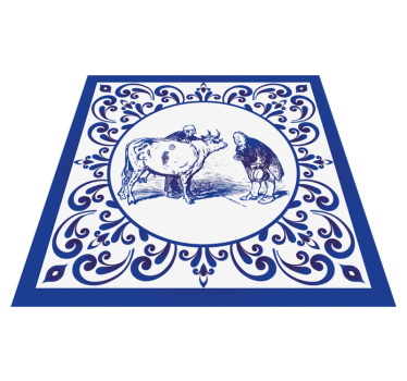 Men and cow kitchen vinyl mat - TenStickers
