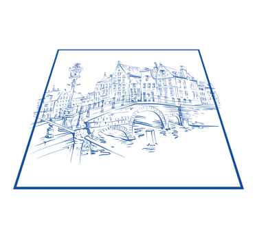 Kitchen vinyl mat delfts blue canal houses - TenStickers