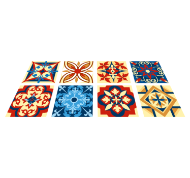 Kitchen vinyl mat crifitio cement tiles design - TenStickers