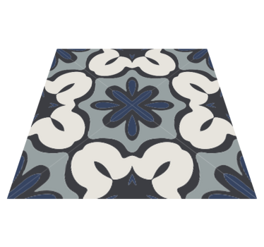 Kitchen vinyl mat in hydraulic blue gracia style - TenStickers