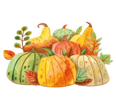 Kitchen vinyl mat watercolor happy thanksgiving veggies - TenStickers