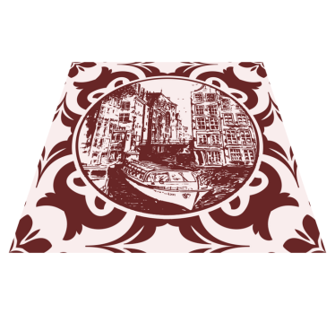 Kitchen vinyl mat with canal houses and boat design - TenStickers