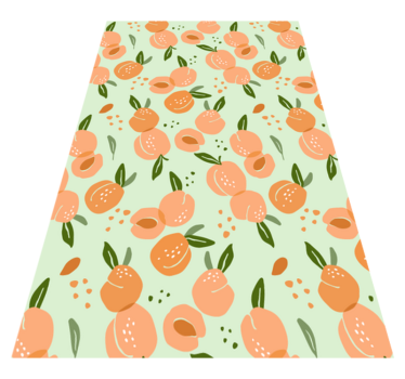 Kitchen vinyl mat with peaches on green background - TenStickers
