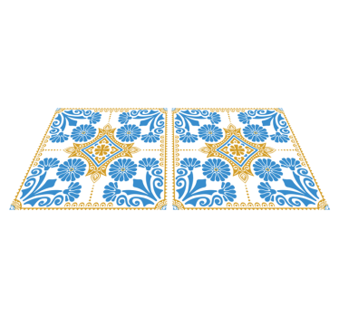 Kitchen vinyl mat with moroccan tile design - TenStickers