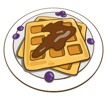 Kitchen vinyl mat with belgium waffle illustration - TenStickers