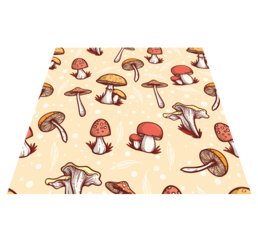 Kitchen vinyl mat with original mushroom design - TenStickers