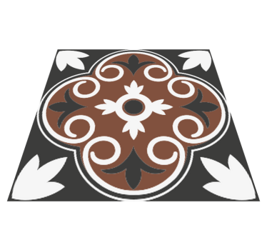 Kitchen vinyl mat in gray and brown vintage pattern - TenStickers