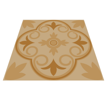 Kitchen vinyl mat in beige vintage floral design - TenStickers