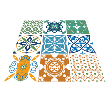 Kitchen vinyl mat porcelain tile blend - TenStickers