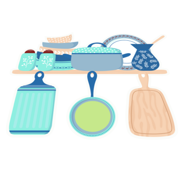 Kitchen vinyl mat for ceramic cookware - TenStickers