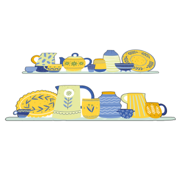 Kitchen vinyl mat vintage elegant kitchen shelf - TenStickers