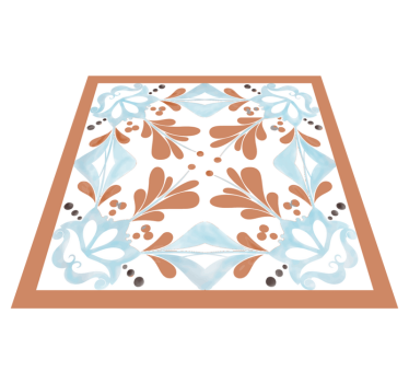 Kitchen vinyl mat floral mediterranean tiles - TenStickers