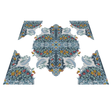 Kitchen vinyl mat floral vintage tile design - TenStickers