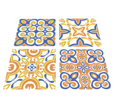 Kitchen vinyl mat sicilian tile design - TenStickers