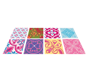 Kitchen vinyl mat with vibrant mediterranean tiles - TenStickers