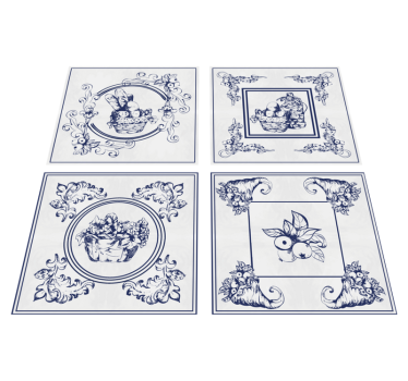 Kitchen vinyl mat belgian ceramics design - TenStickers