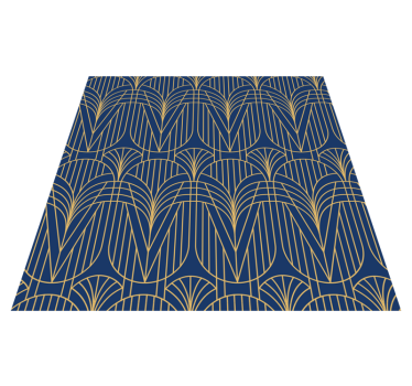 Kitchen vinyl mat art deco design with gold accents - TenStickers