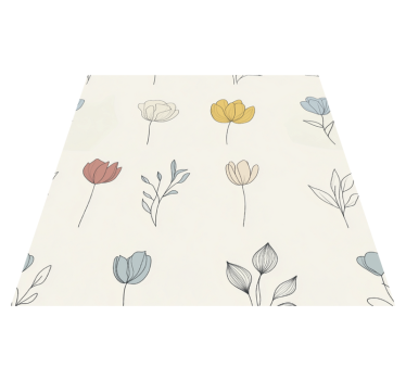 Set of floral design kitchen vinyl mat - TenStickers