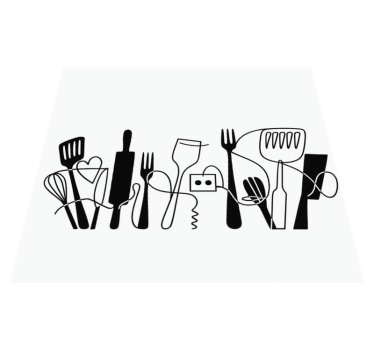 Kitchen vinyl mat for organized kitchen utensils - TenStickers