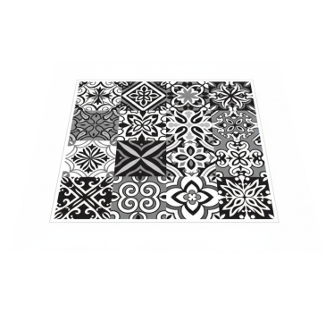 Kitchen vinyl mat in bold black geometric design - TenStickers