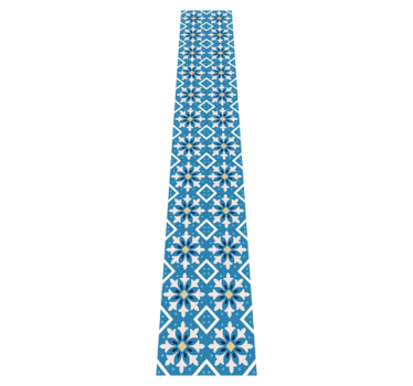 Kitchen vinyl mat in baby blue portuguese tile - TenStickers