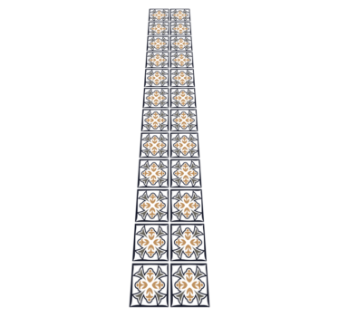 Kitchen vinyl mat in beige and black portuguese tile - TenStickers