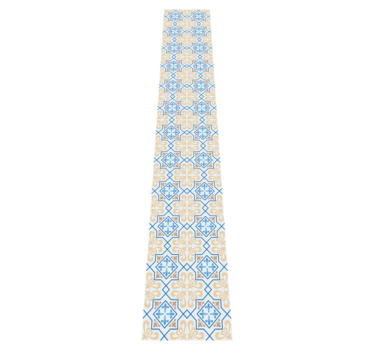 Kitchen vinyl mat with blue lines portuguese tile pattern - TenStickers