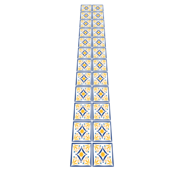 Kitchen vinyl mat in blue and yellow portuguese tile - TenStickers