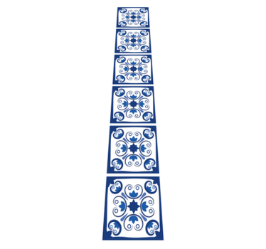 Kitchen vinyl mat in typical beautiful blue tile - TenStickers