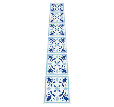 Kitchen vinyl mat with typical portuguese tile flowers - TenStickers