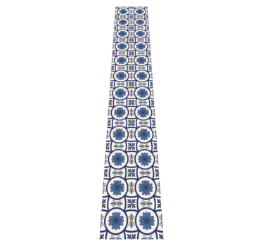 Kitchen vinyl mat with blue flower portuguese tile - TenStickers