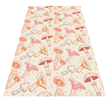 Kitchen vinyl mat set of watercolor mushrooms - TenStickers