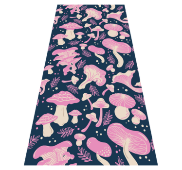 Kitchen vinyl mat with pink mushroom pattern - TenStickers