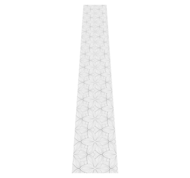 Minimalistic hexagon flower tiles kitchen vinyl mat - TenStickers