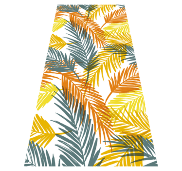Kitchen vinyl mat hand-drawn tropical palm leaves - TenStickers