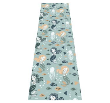 Bedroom carpet in blue magic mermaid pattern - TenStickers