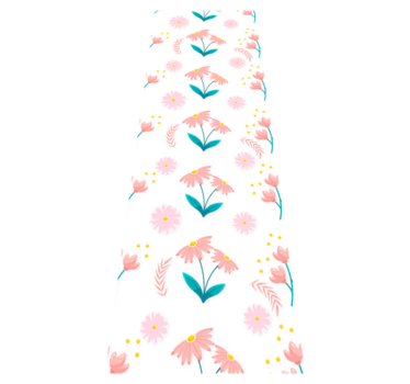 Bedroom carpet with minimalistic pastel flowers and dots - TenStickers