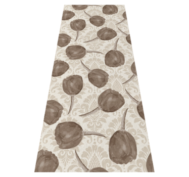 Bedroom carpet with gray tulips and acanthus scrolls - TenStickers