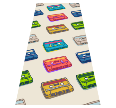 Bedroom carpet with retro multicolored cassette pattern - TenStickers