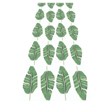 Bedroom carpet with nordic green leaf pattern - TenStickers