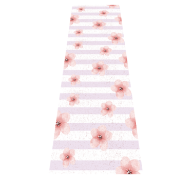 Shabby chic vertical pink stripes bedroom carpet - TenStickers