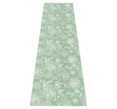 Green floral grandmillenial style bedroom carpet - TenStickers