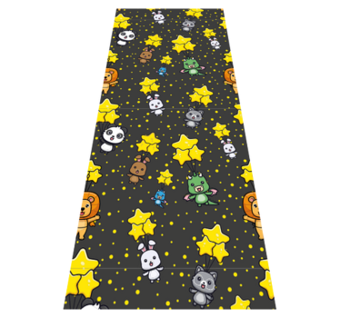 Bedroom carpet with cute animals on balloons - TenStickers