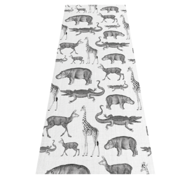 Bedroom carpet with safari animals and trees border - TenStickers