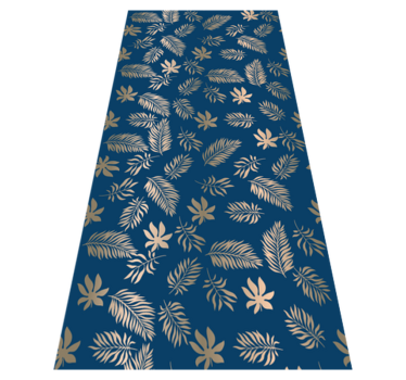 Bedroom carpet in african style blue floral design - TenStickers